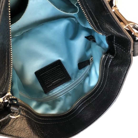 Coach Zoe Hobo shoulder bag Black signature C Leather Silver hardware EUC - Picture 11 of 16